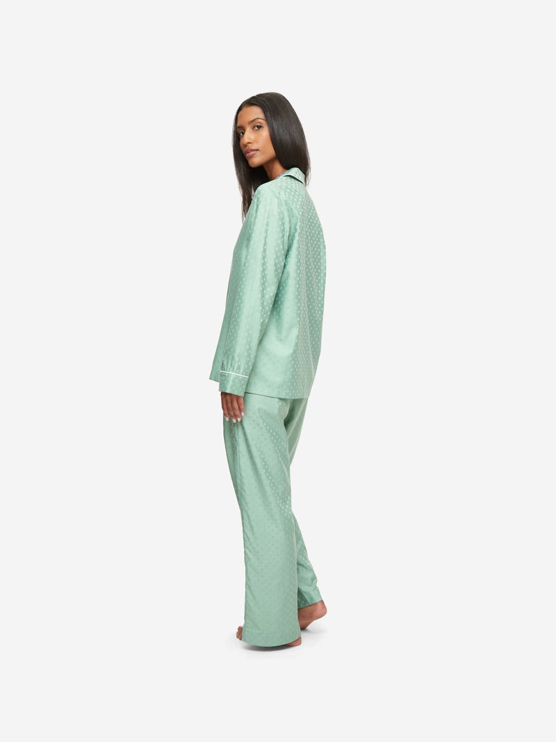 Women's Pyjamas Kate Cotton Jacquard Green - 4