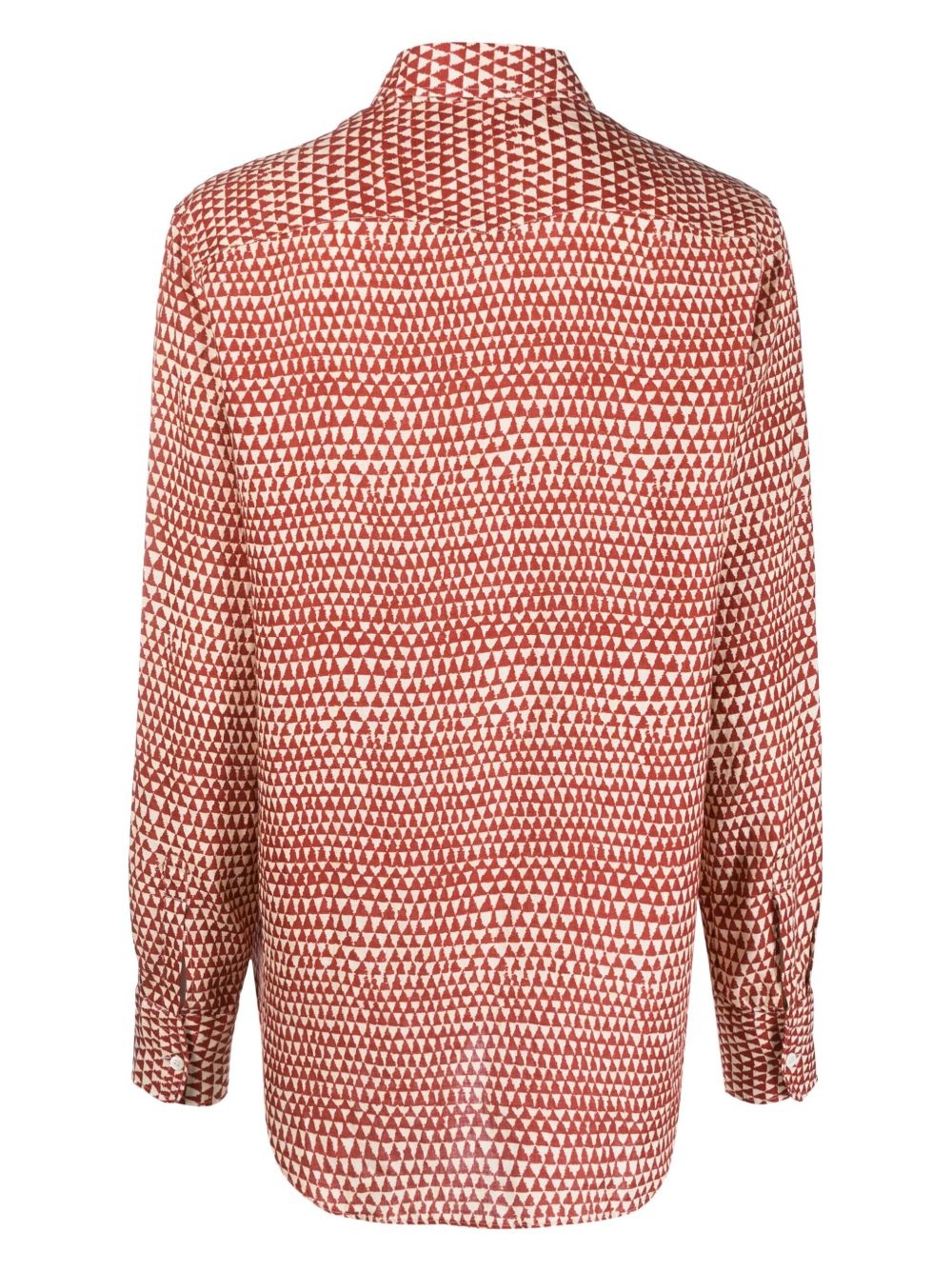 linen graphic-print shirt - 2