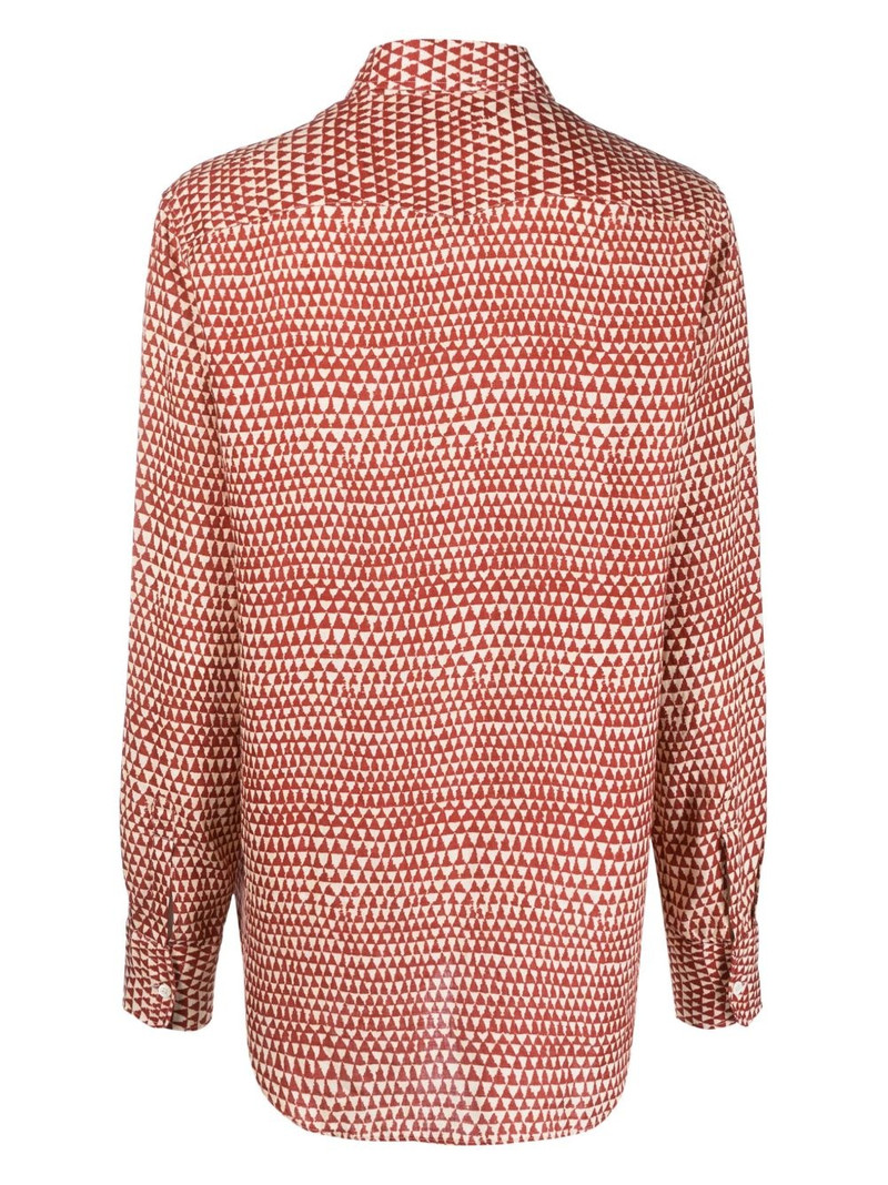 massimo alba linen graphic-print shirt outlook