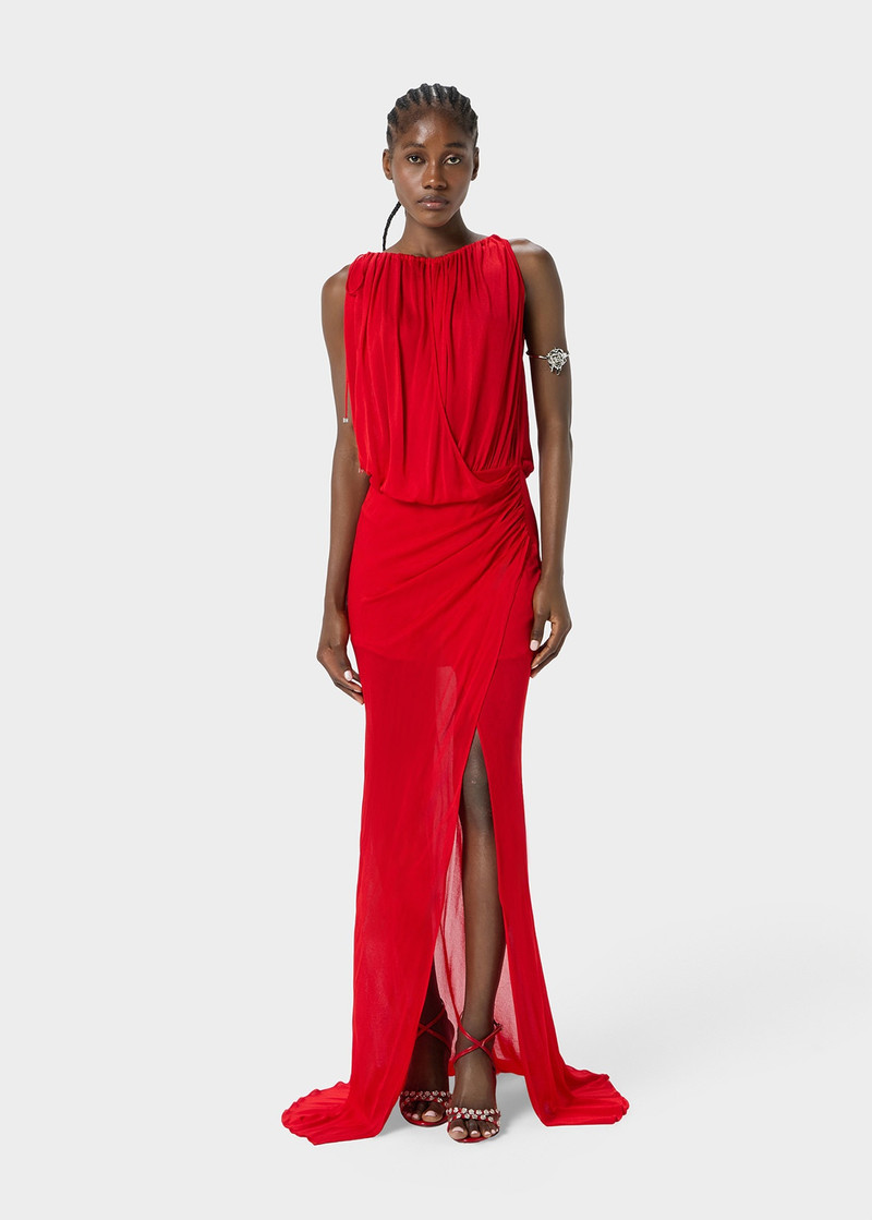 Blumarine JERSEY LONG DRESS WITH DRAPES outlook