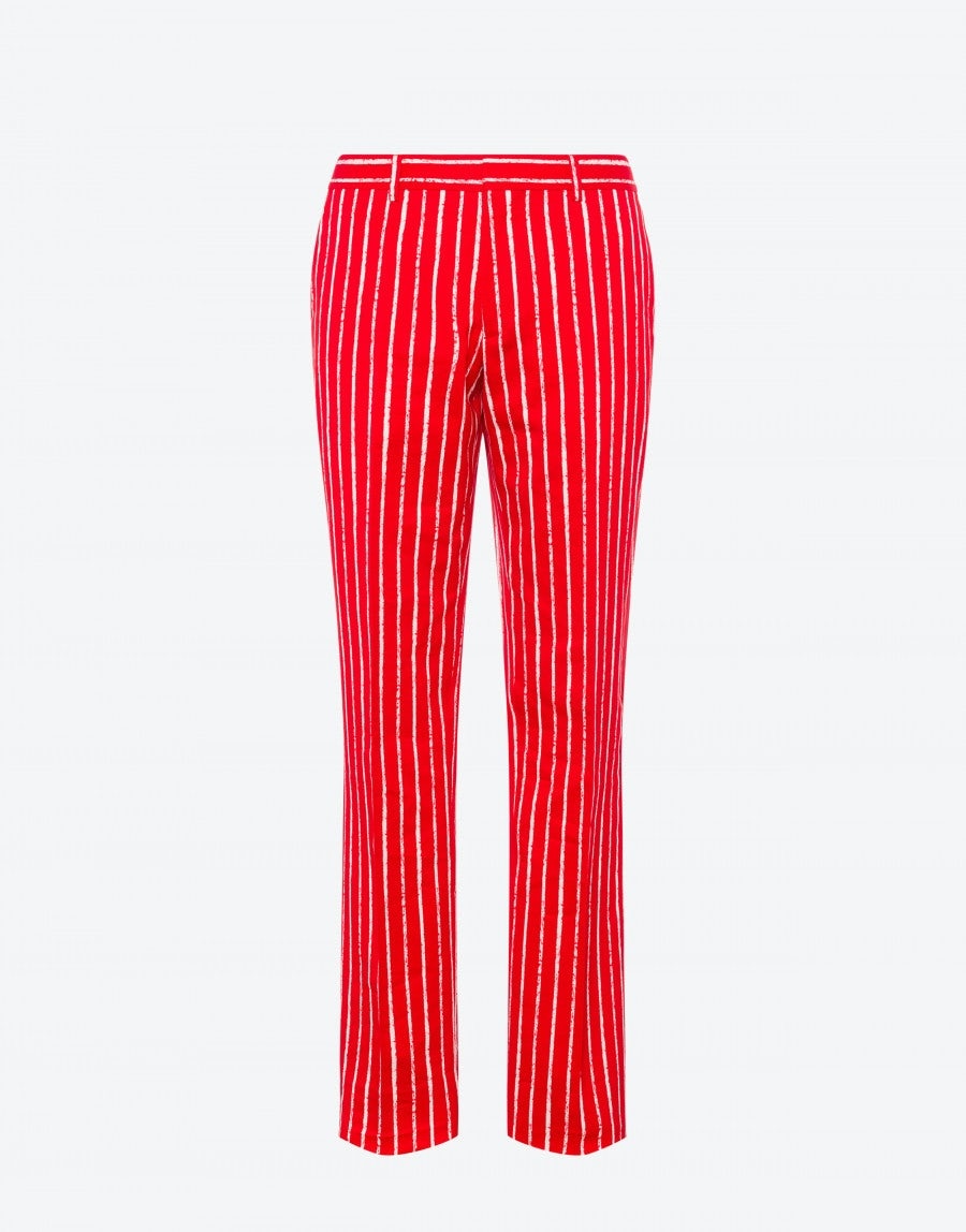 PINSTRIPES PRINT TWILL TROUSERS - 1