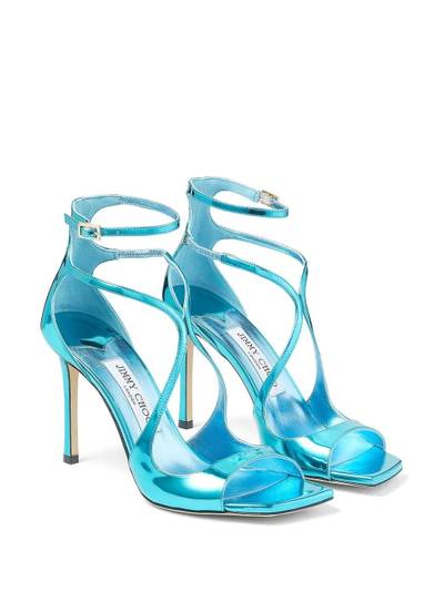 JIMMY CHOO Azia 95mm metallic-effect sandals outlook