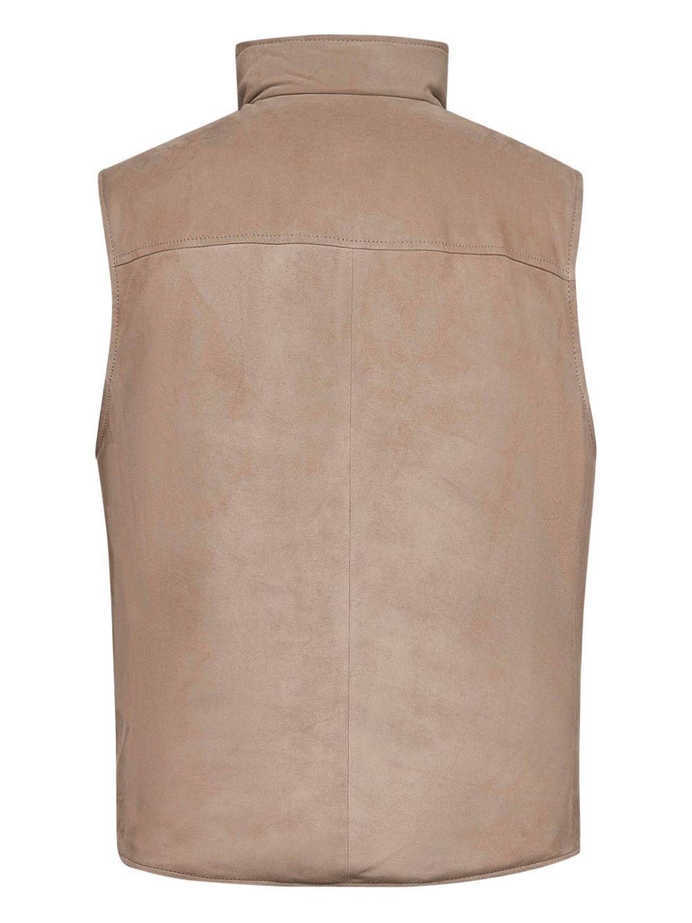 horn-button stand-collar gilet - 2