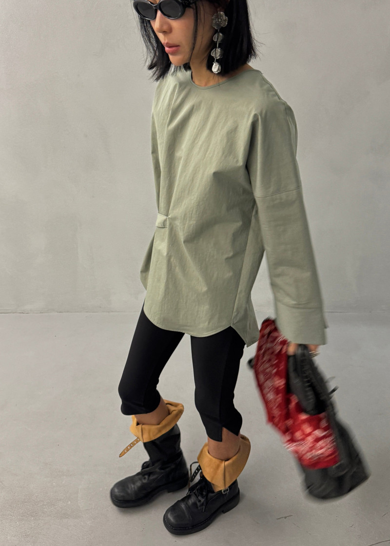 Ames Belted Top - Sage 4