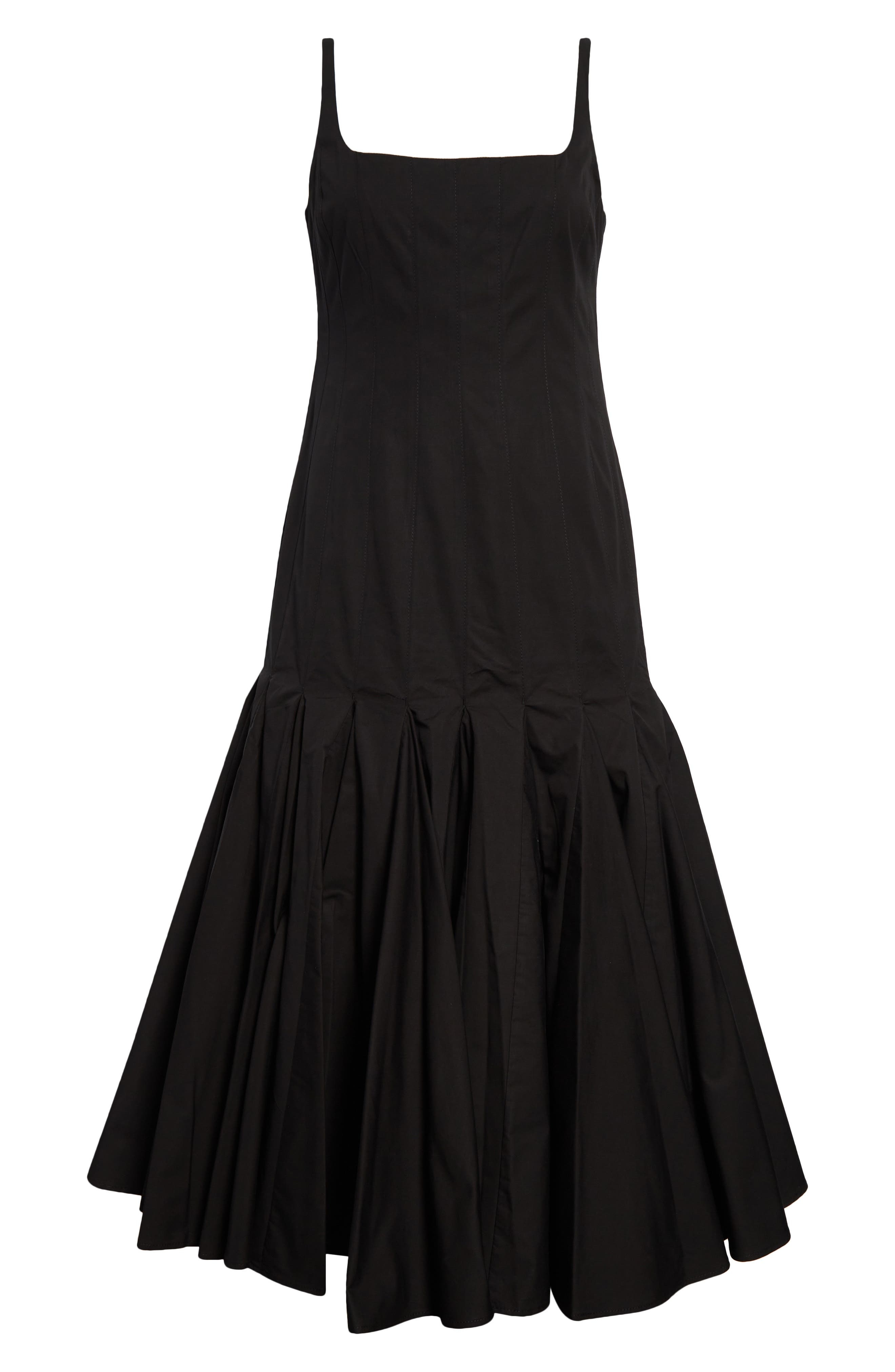 Jacquemus La Robe Agave Drop Waist Cotton Poplin Midi Dress in Black at Nordstrom - 5