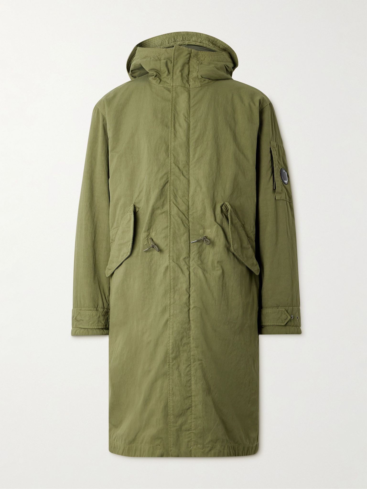 Metropolis Logo-Appliquéd Padded Twill Hooded Parka Green - 1