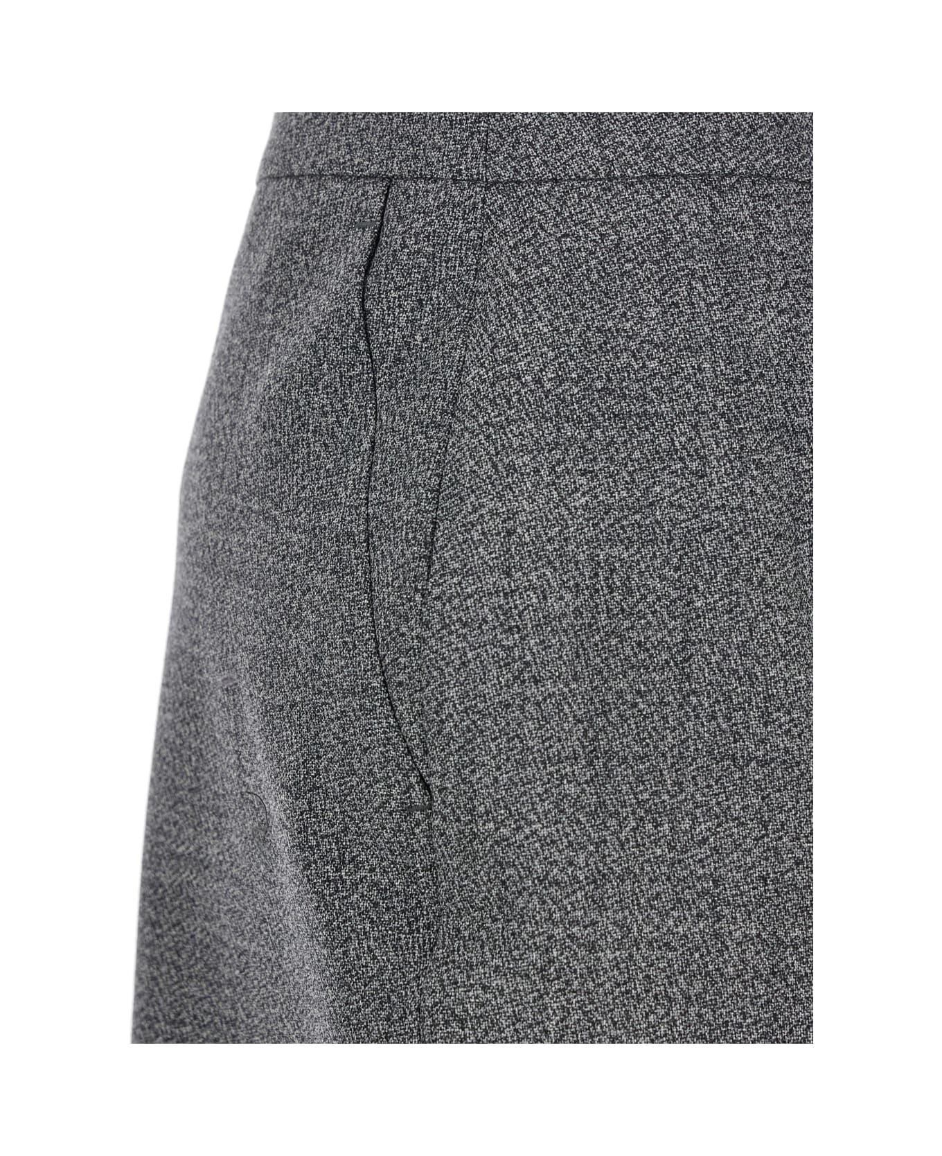 Grey Skirt With Button Closure In Wool Woman - 3