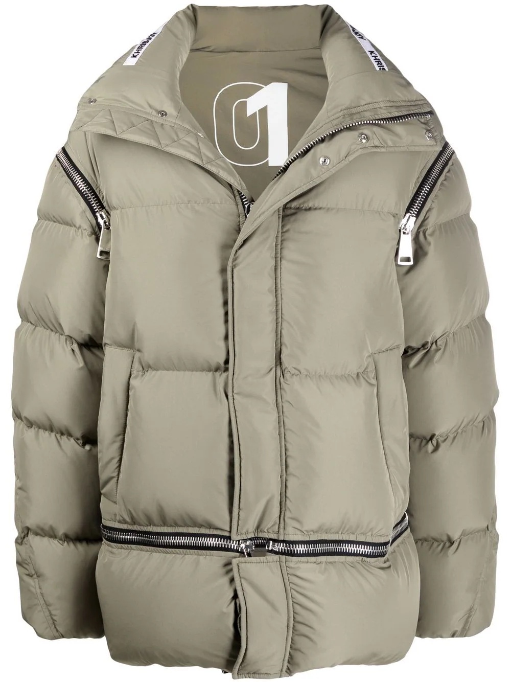 high-neck zip-detail padded jacket - 1