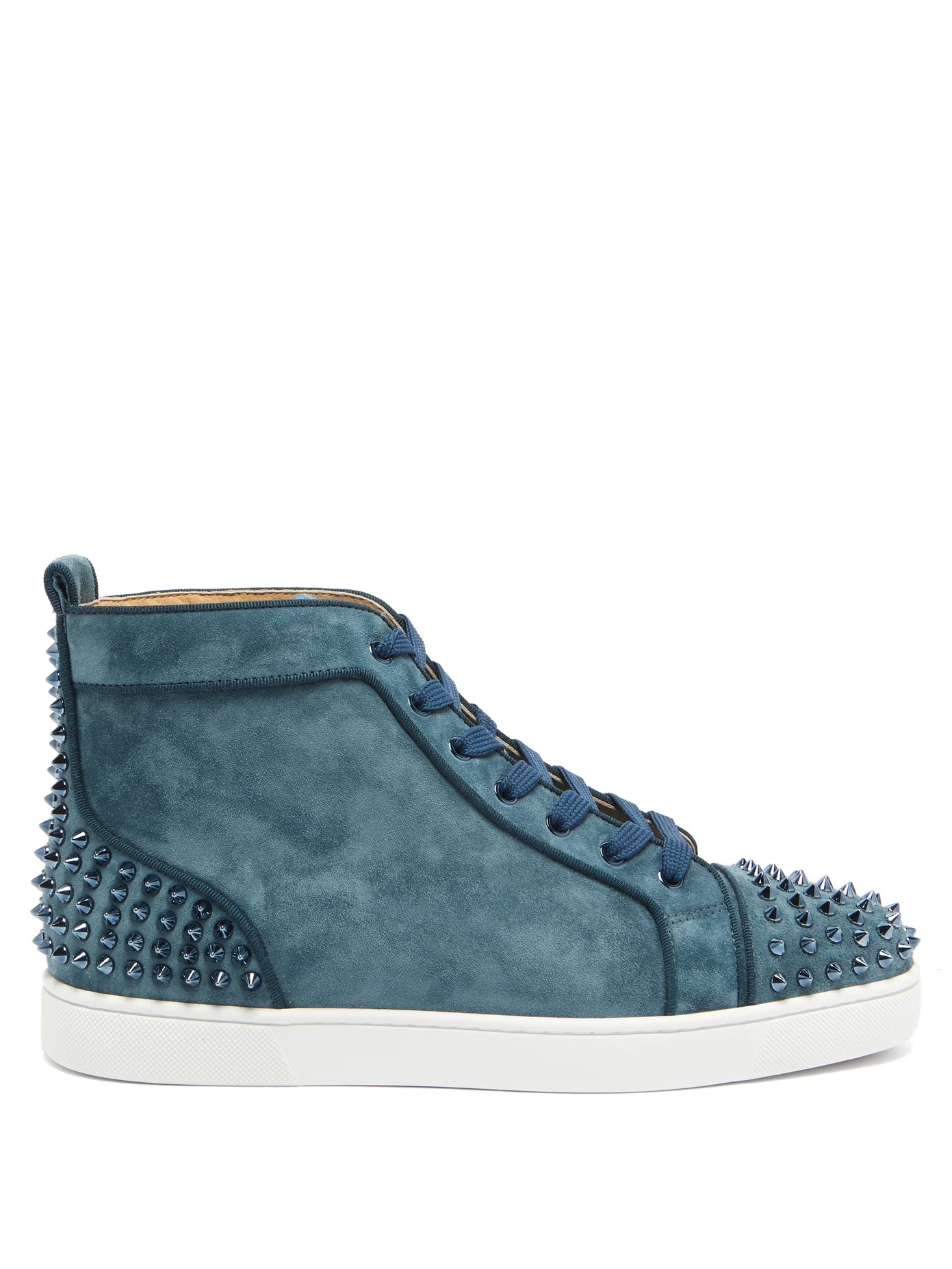 Lou Spikes high-top suede studded trainers - 1