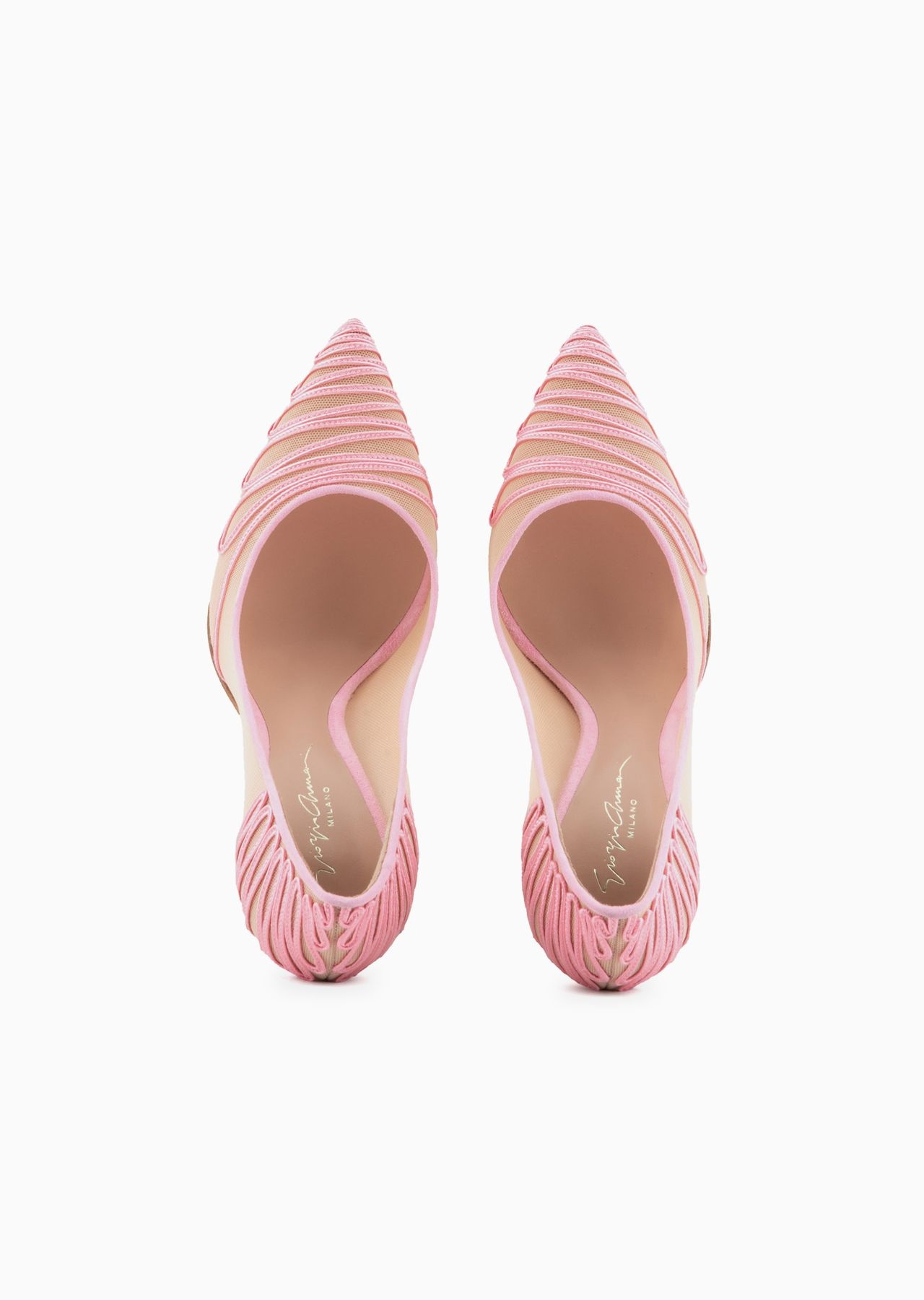 Tulle court shoes with suede embroidery - 3