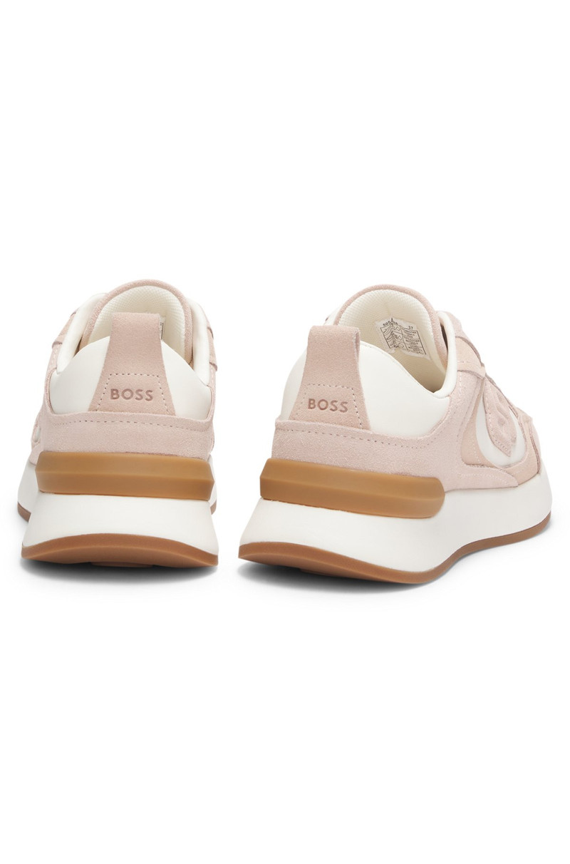BOSS SUEDE-TRIM TRAINERS WITH DOUBLE B MONOGRAM outlook