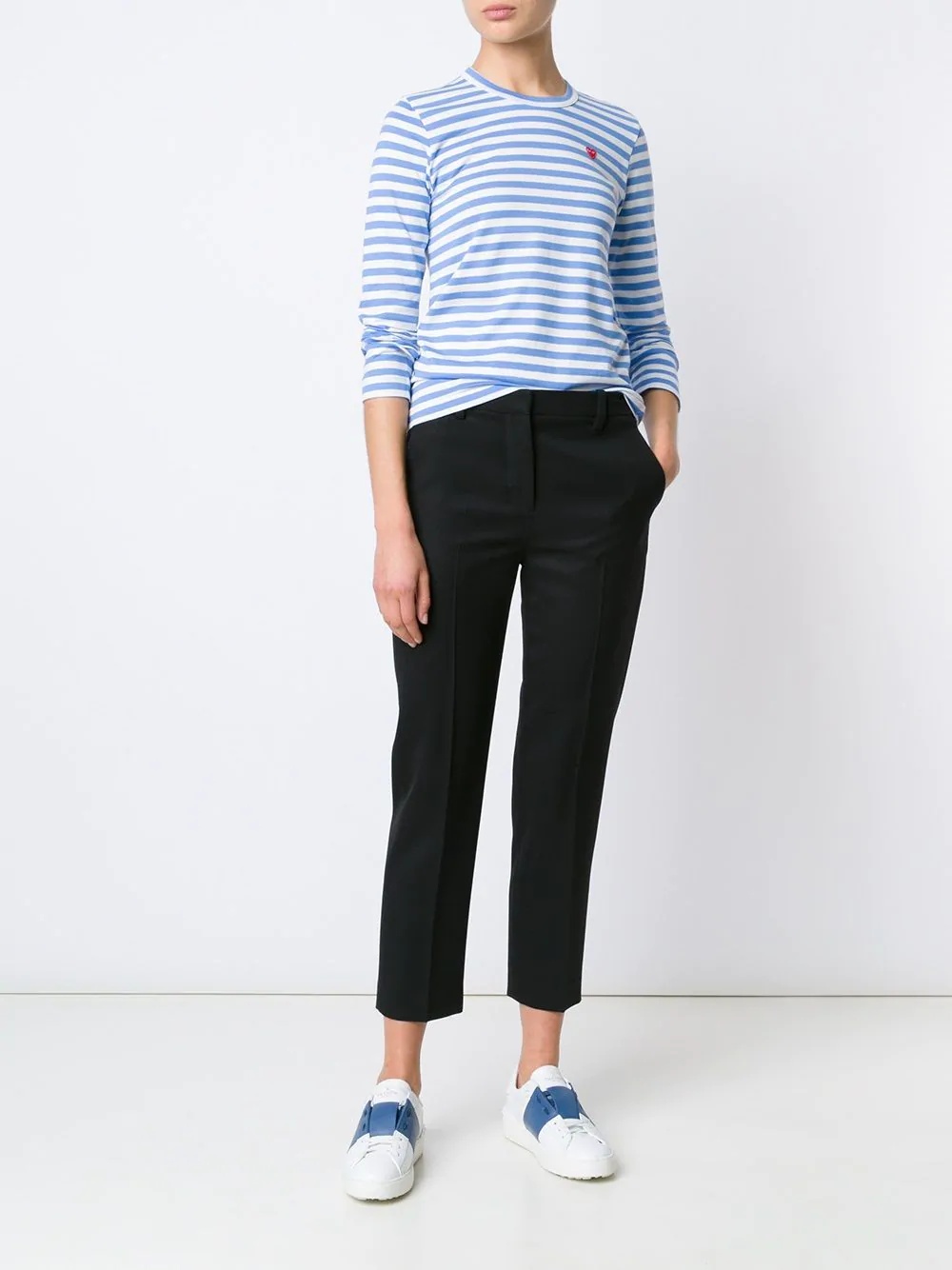 heart logo striped T-shirt - 3