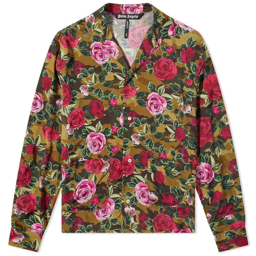 END. x Palm Angels Allover Camo Rose Pajama Shirt - 1