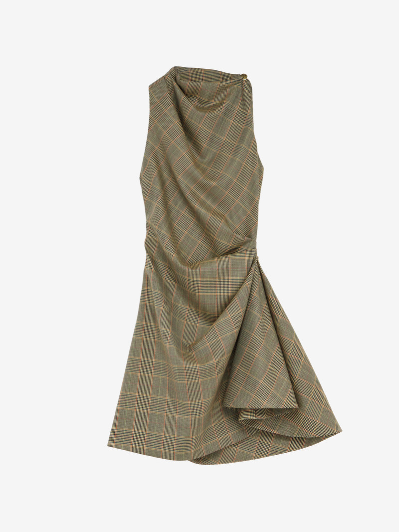 Country Check Asymmetric Mini Dress 1