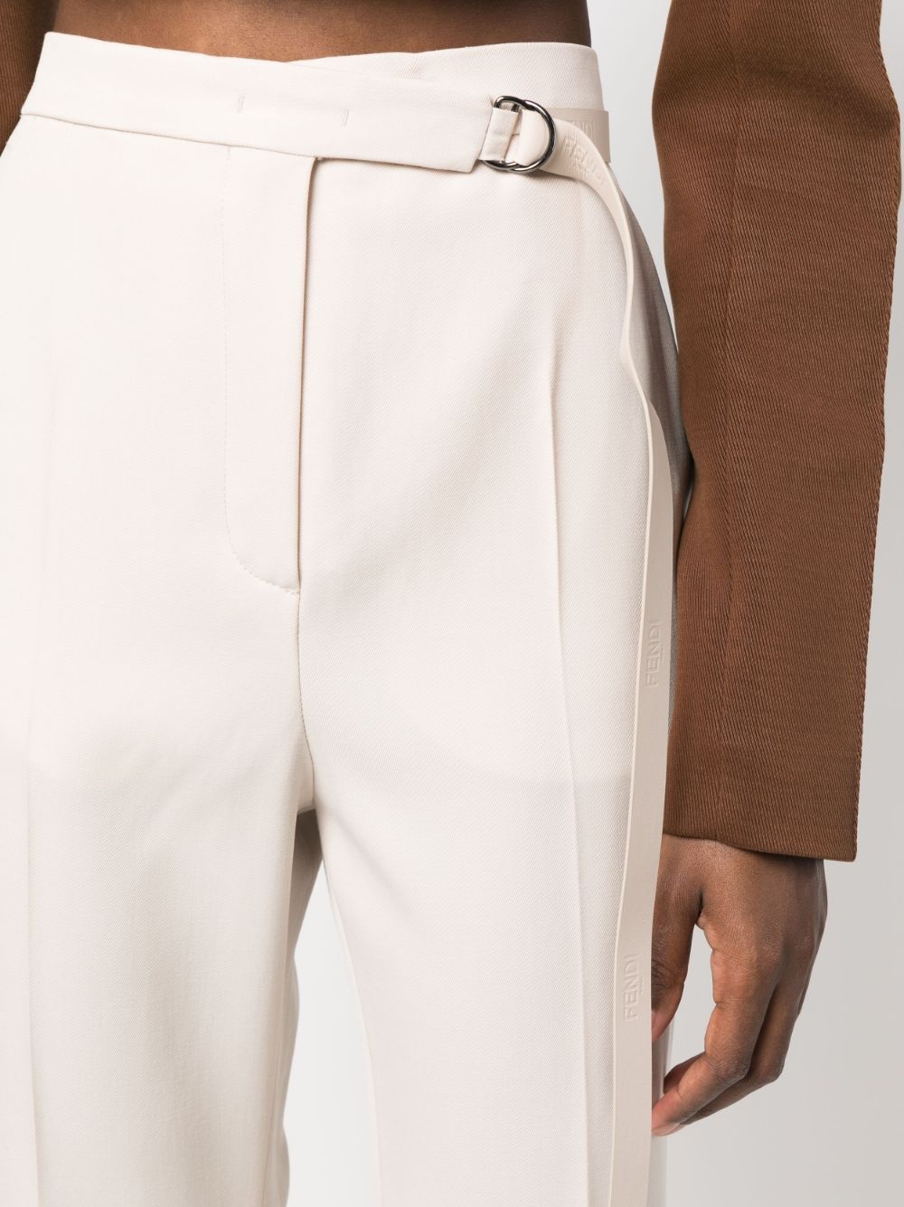 high-waisted wool flared trousers - 5