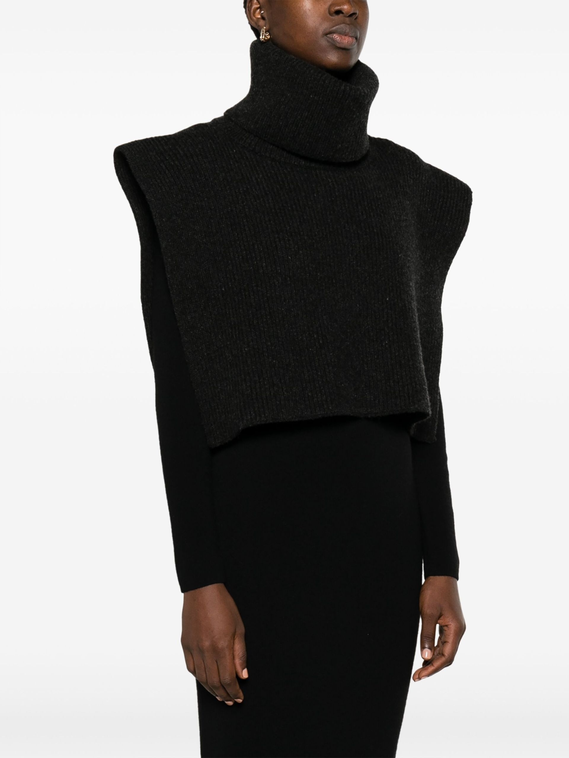 Grey Emmit Ribbed Cashmere Top - 3