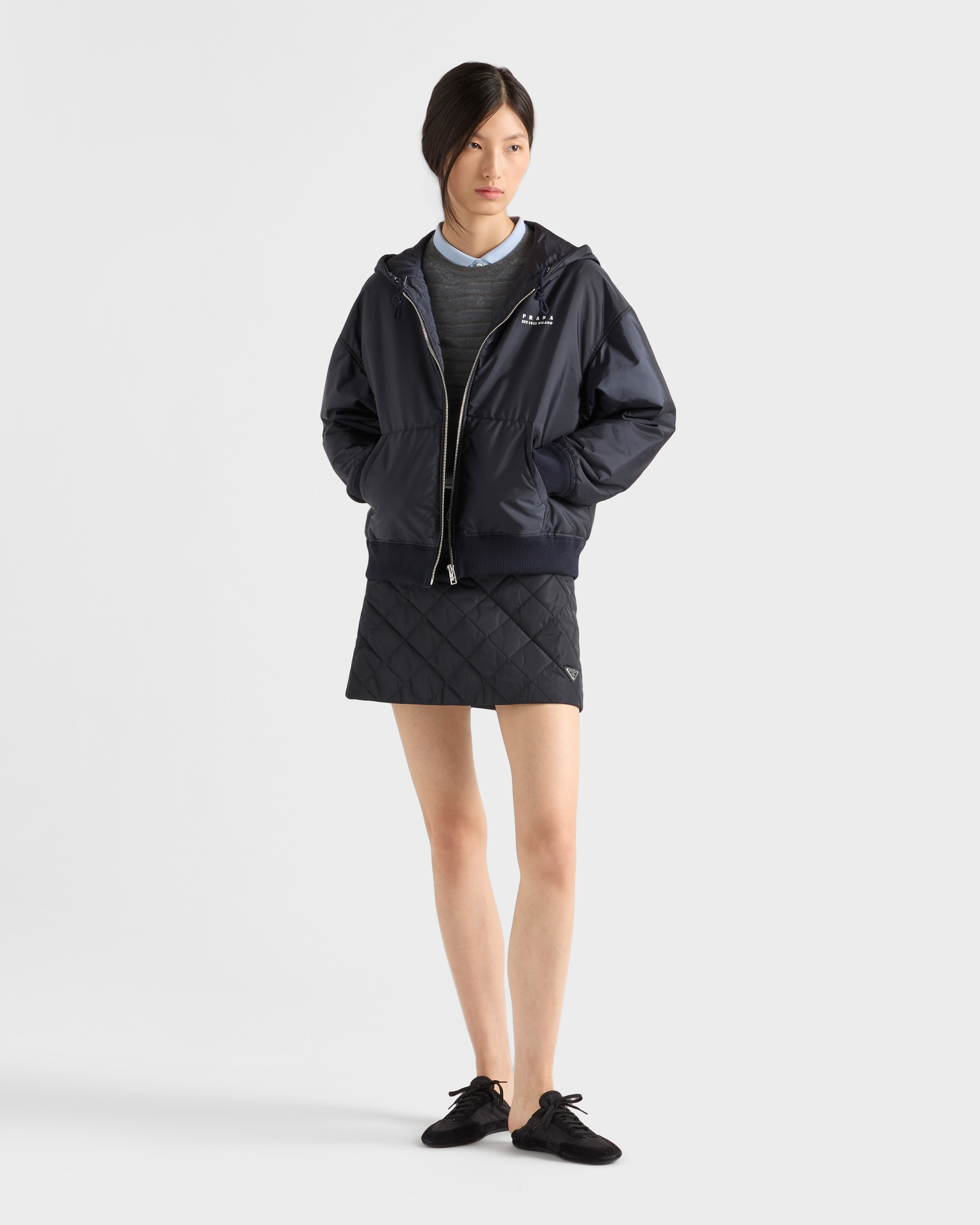 Lightweight Re-Nylon hooded blouson jacket - 2
