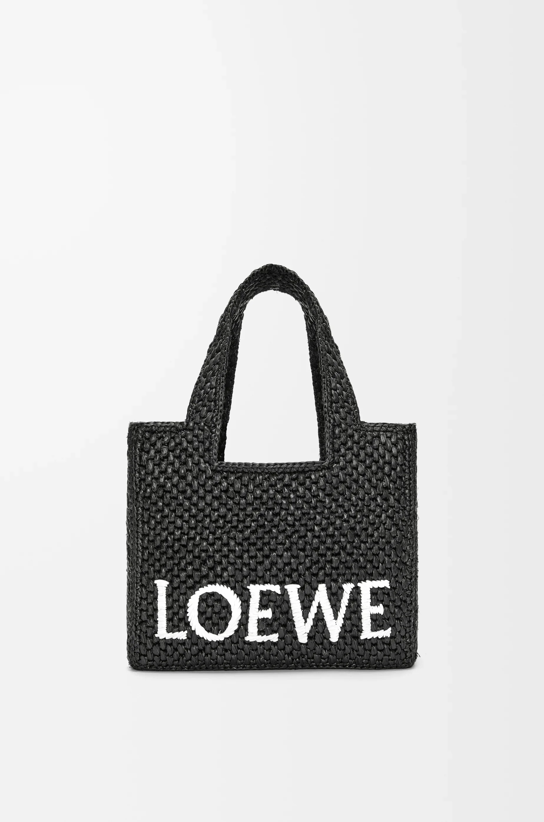 Small LOEWE Font tote in raffia - 1