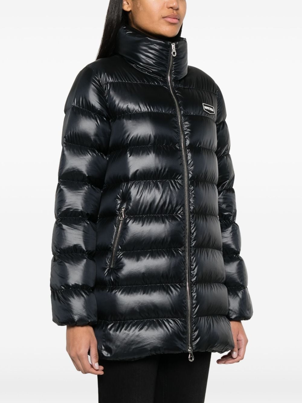 high-neck quilted down jacket - 3