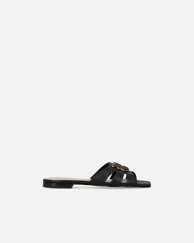 NAPPA LEATHER SLIP-ONS WITH BIRD LOGO - 1