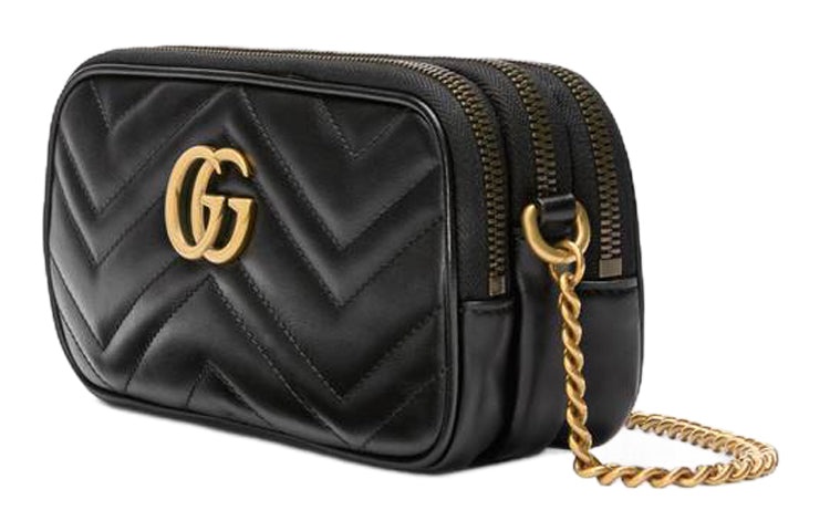 (WMNS) Gucci GG Marmont Shoulder Bag Mini Black 546581-DTDCT-1000 - 2