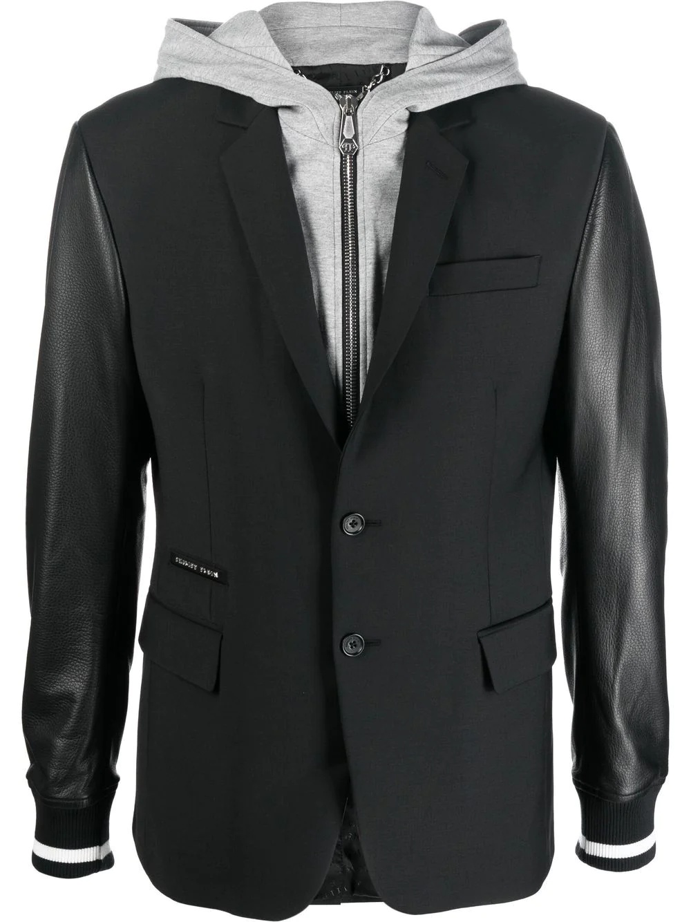 bomber jacket-sleeve blazer - 1