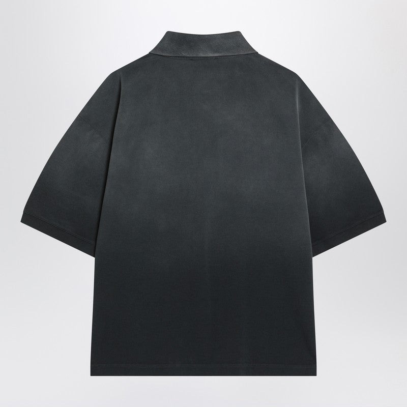 Alexander Mcqueen Faded Effect Black Polo Shirt In Cotton Men - 2