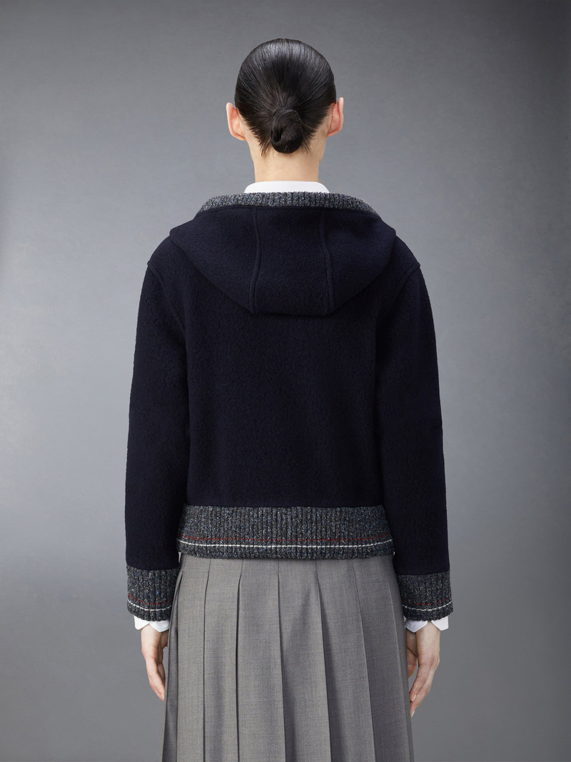 Thom Browne Wool Fleece Zip up Hoodie outlook