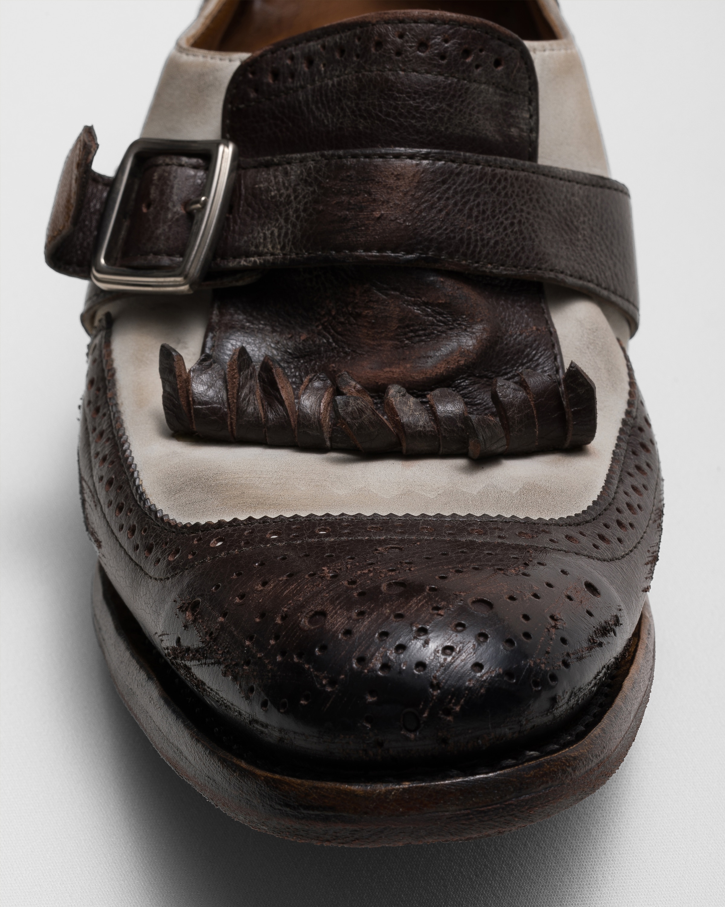 Glacé calf and Nubuck Monk Strap - 3