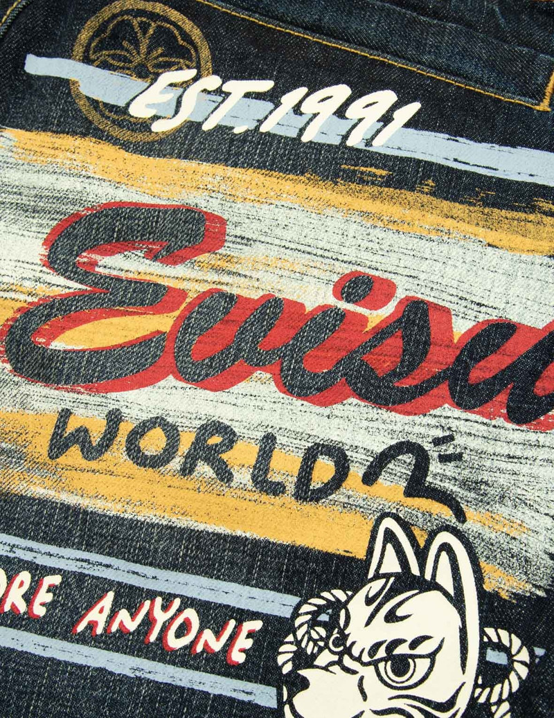 INARI MASK PRINT RELAX FIT DENIM JEANS 7