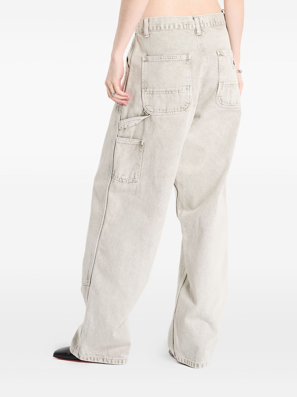 panelled cotton trousers - 3