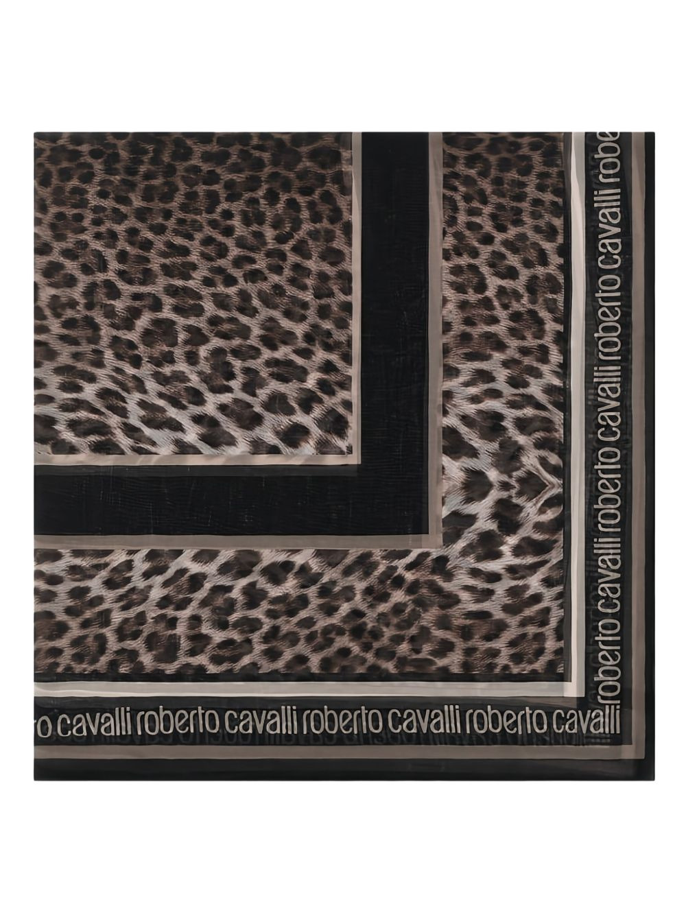 leopard-print logo-border scarf - 1