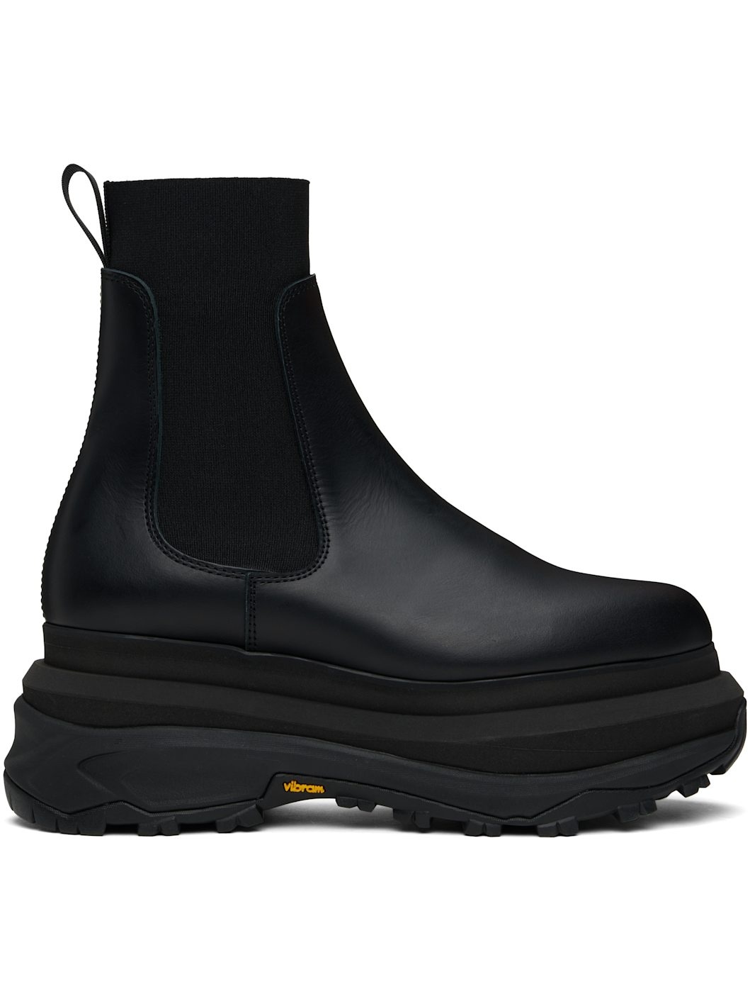 Black Leather Chelsea Boots - 1