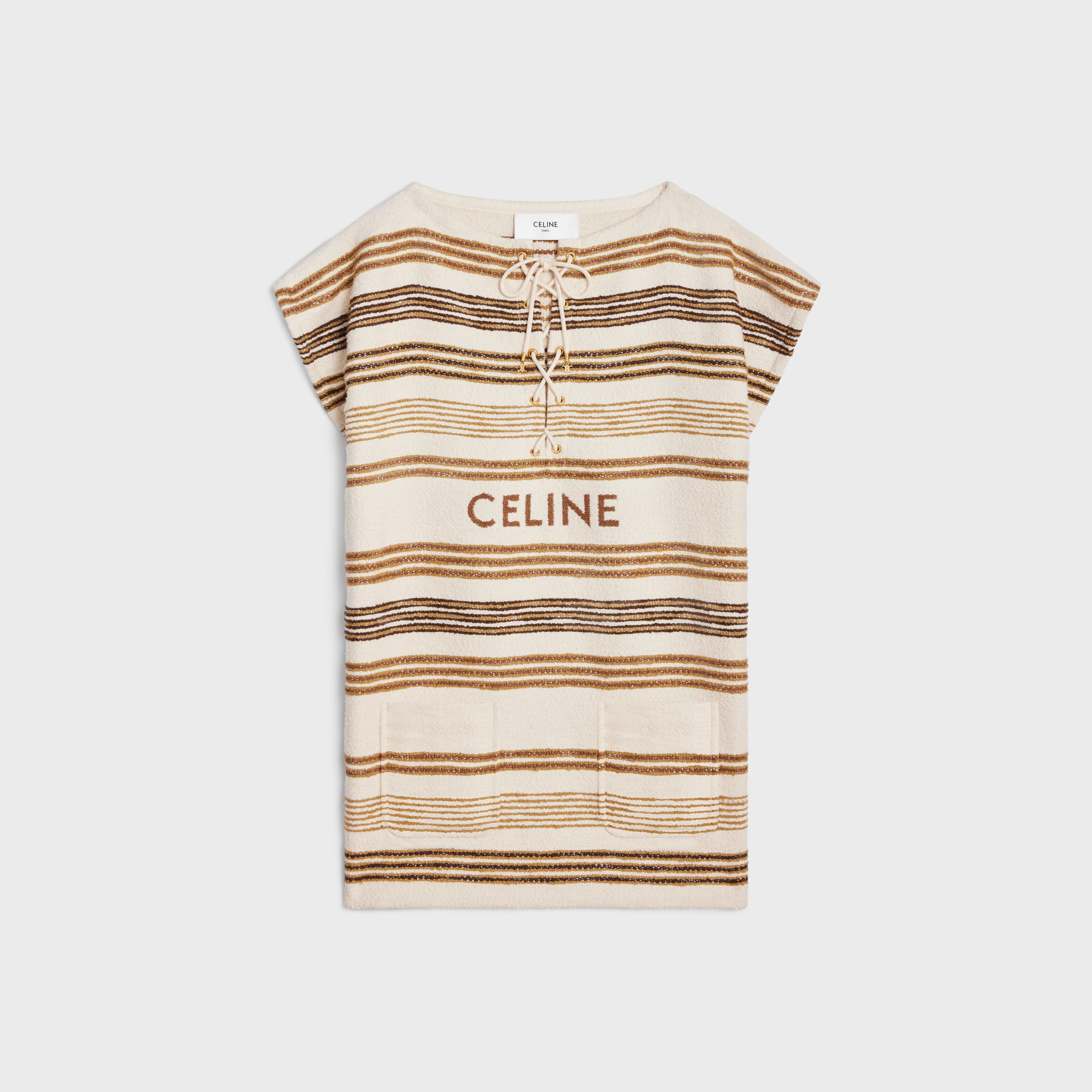 baja mini dress in celine striped cotton tweed - 1