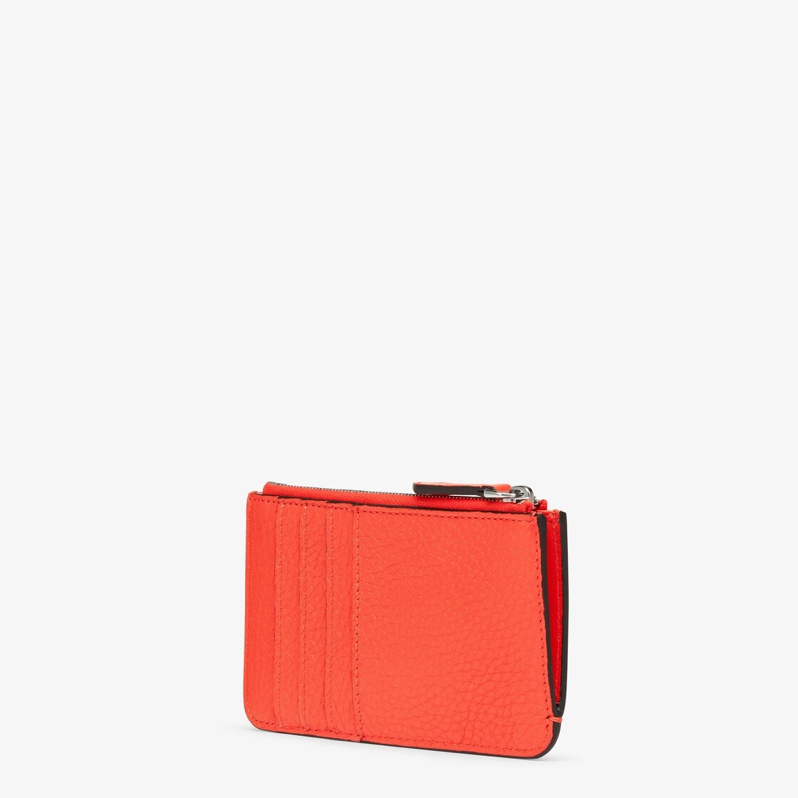 Fendi Roma key pouch with gusseted sides. The back features four card slots. Inside there is a pull- - 2