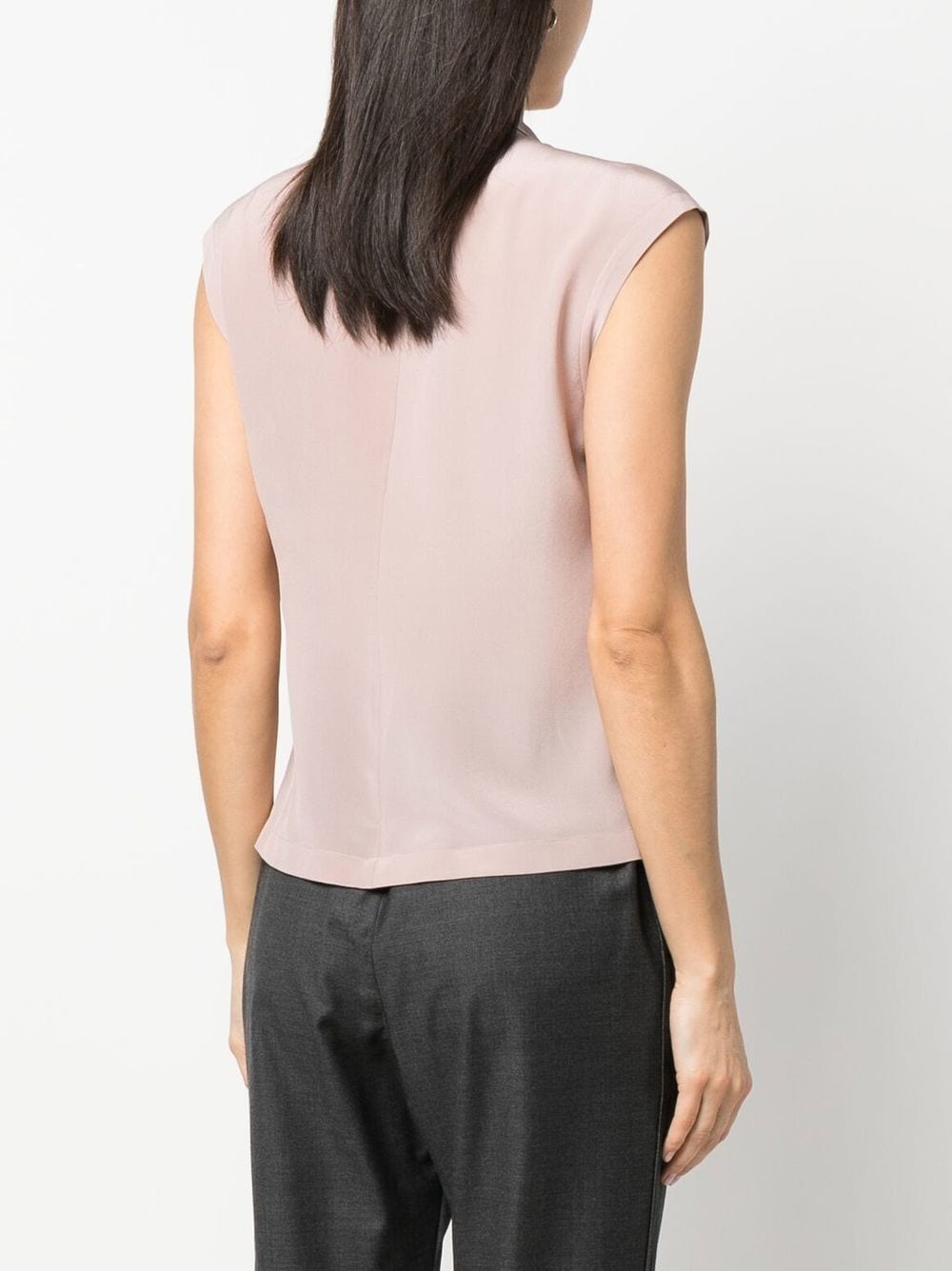 wrap-front silk blouse - 4
