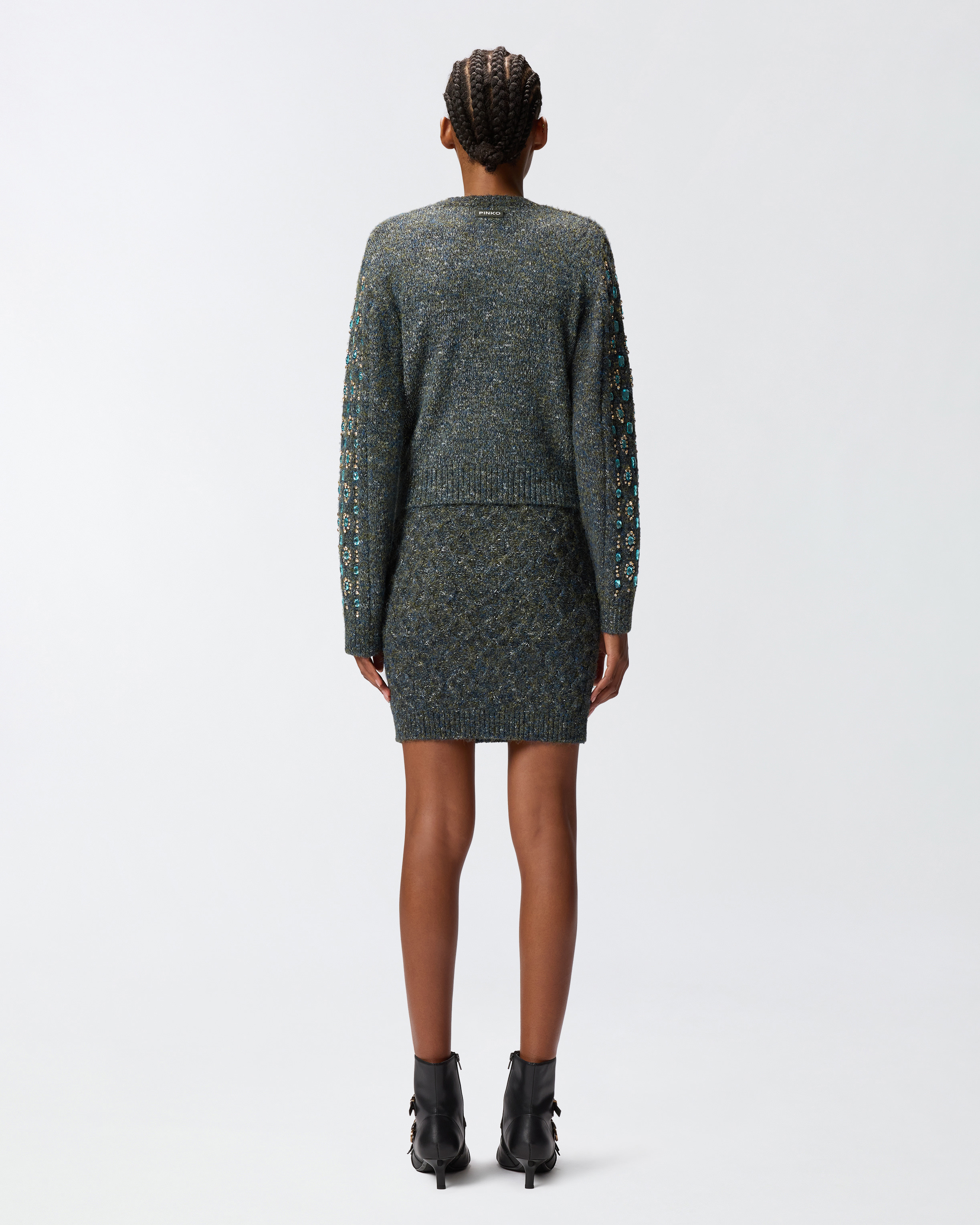 KNITTED MULINE CARDIGAN WITH JEWEL APPLICATIONS - 5