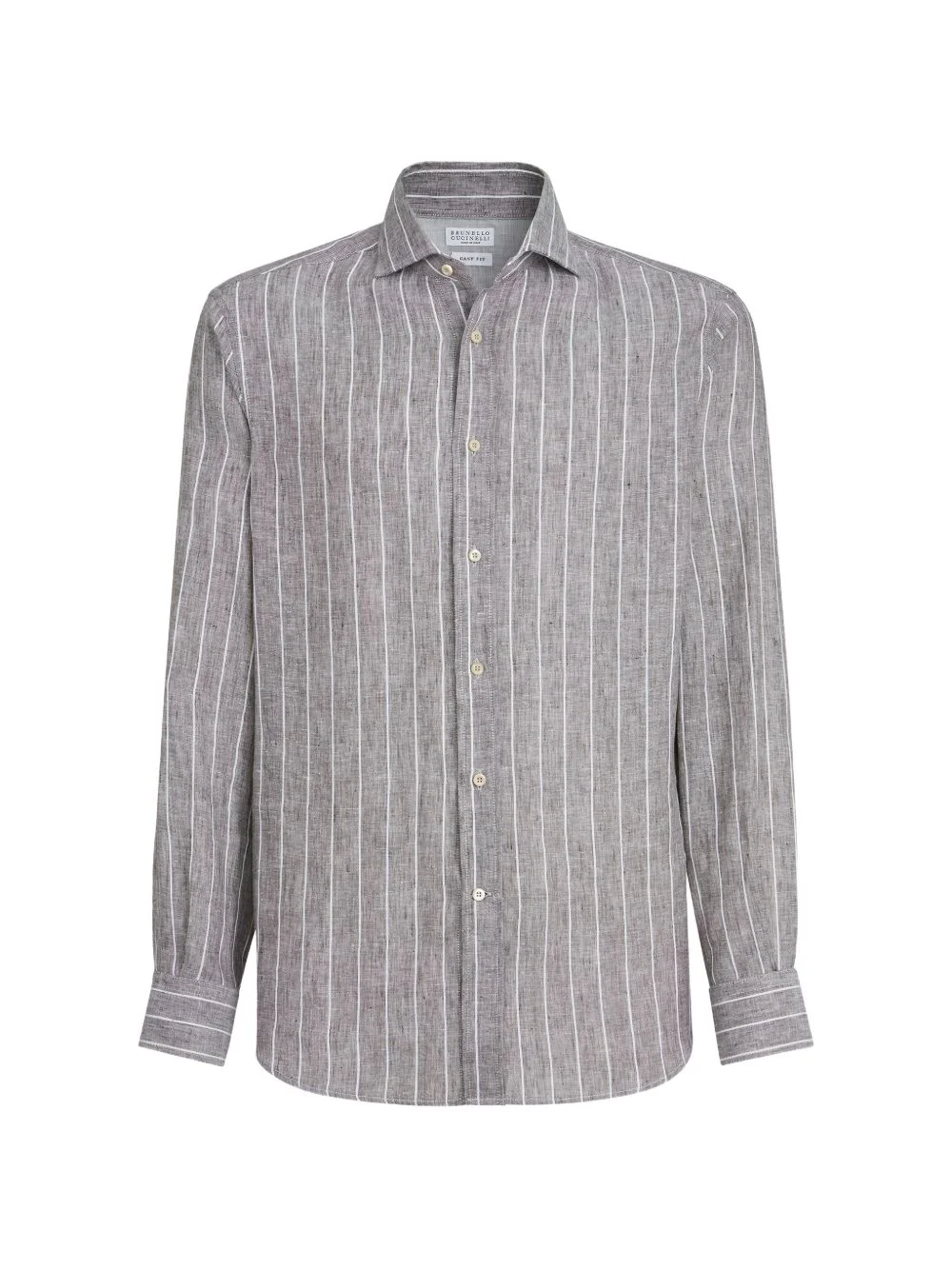 chalk stripe pointed-collar shirt - 1