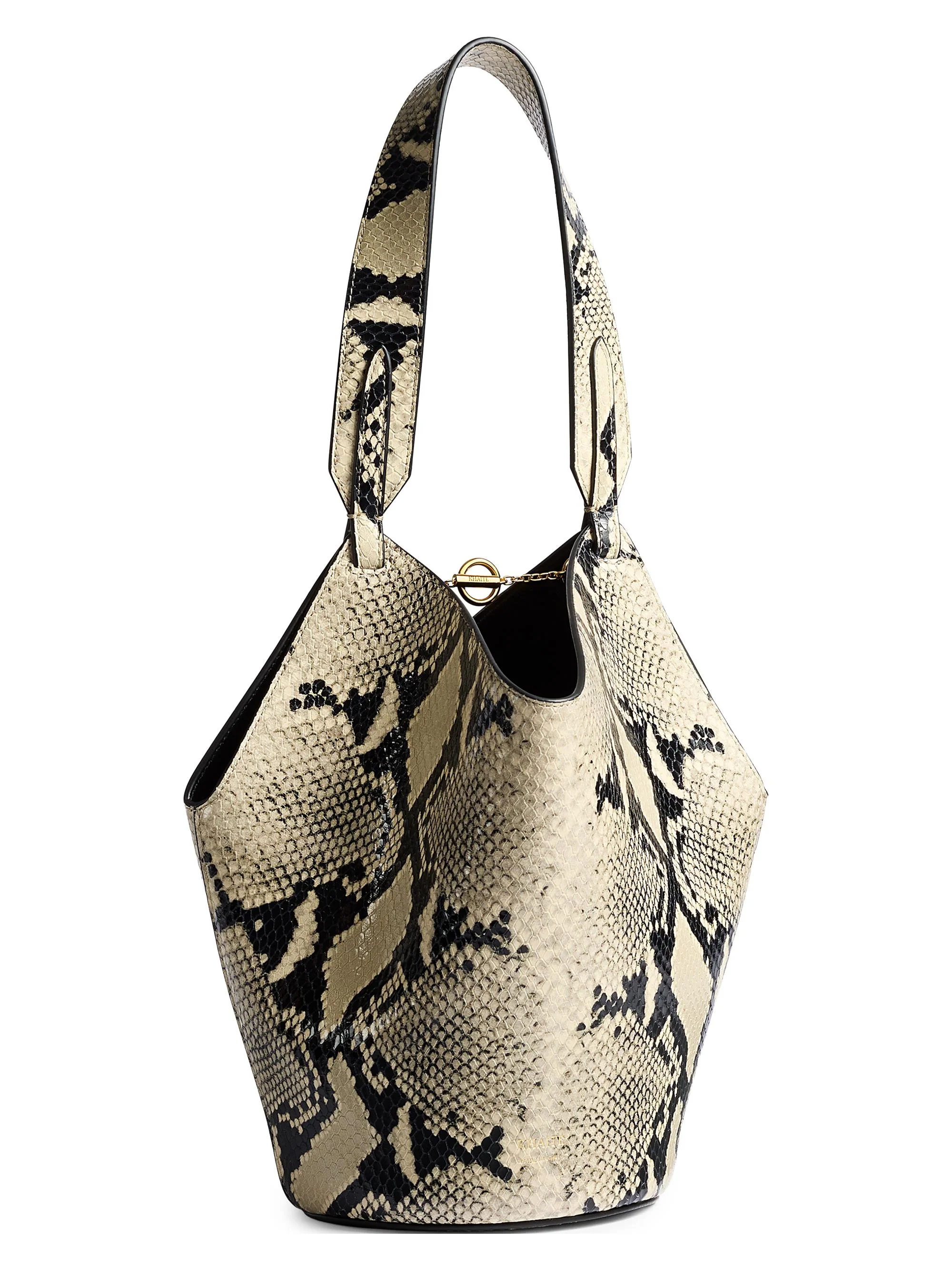 Women's Lotus Mini Python-Embossed Leather Tote Bag - Natural - 1