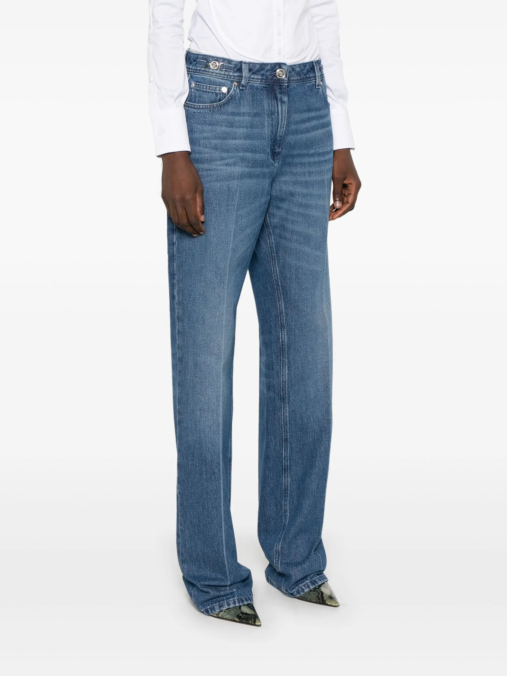 logo-plaque straight-leg jeans - 4