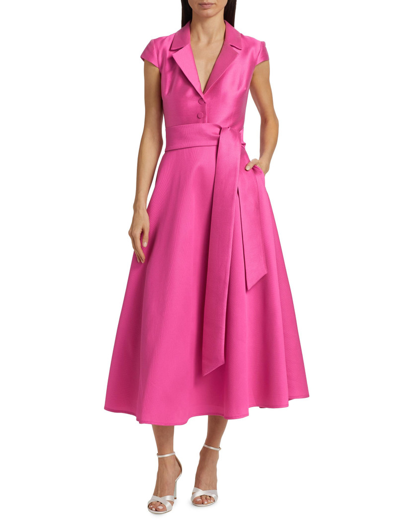 Women's Pebble Gazar Sash-Waist Cocktail Dress - Watermelon 3