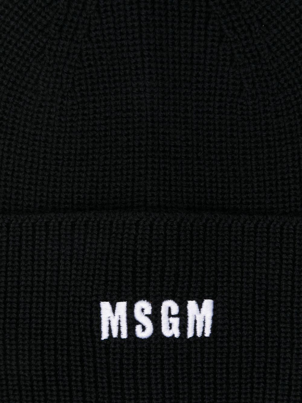 logo-embroidered ribbed beanie - 2