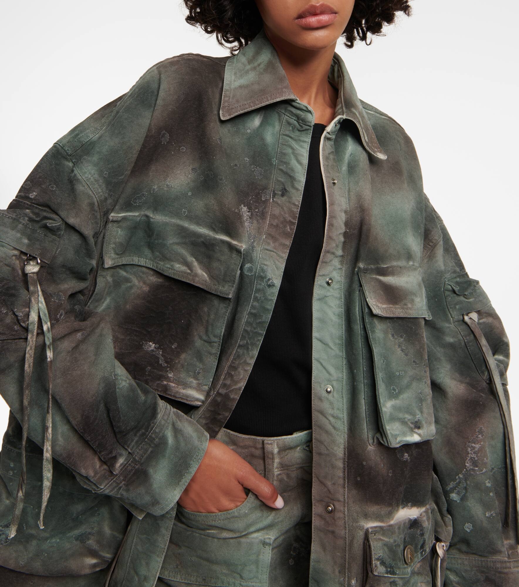 Camouflage denim cargo jacket - 6