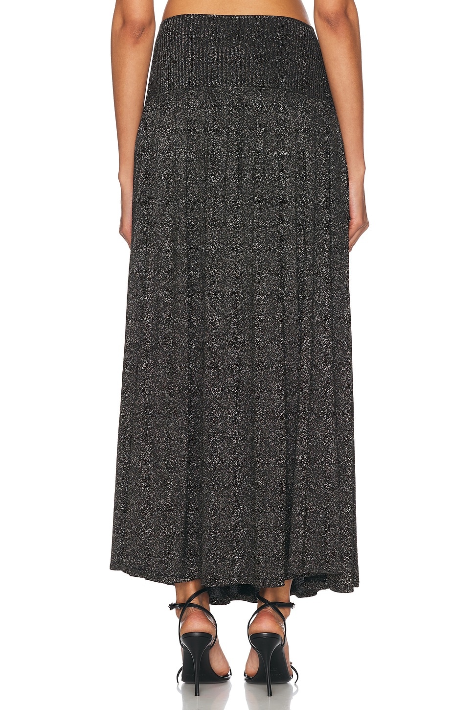 Crush Metallic Flare Skirt - 4