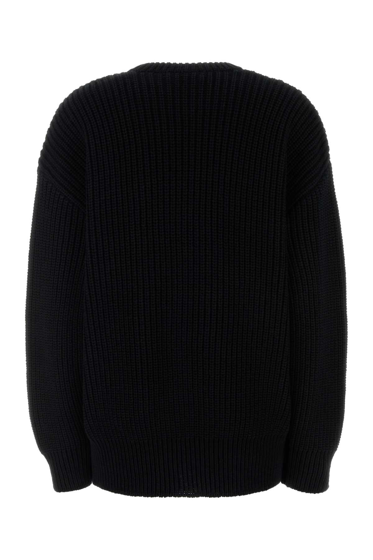 Marine Serre Women Black Cotton Oversize Sweater - 2