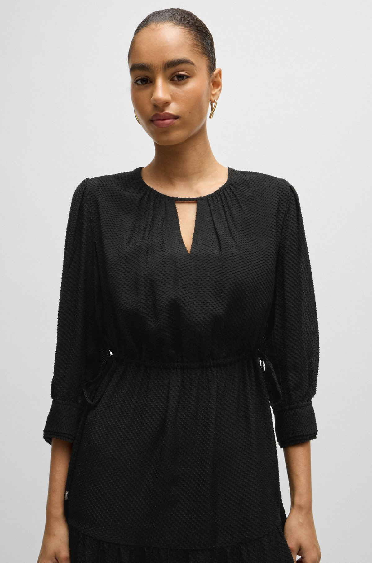 LONG-SLEEVED DRESS IN FIL-COUPÉ FABRIC - 5