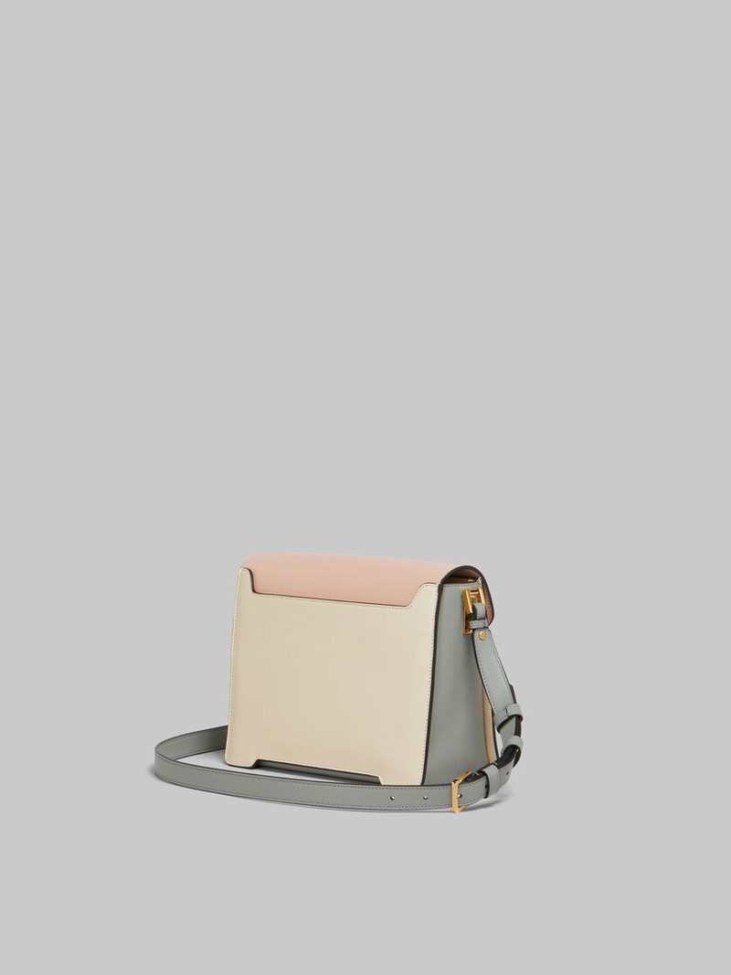 Marni LIGHT PINK, WHITE E GREY LEATHER TRUNKAROO MEDIUM SHOULDER BAG outlook