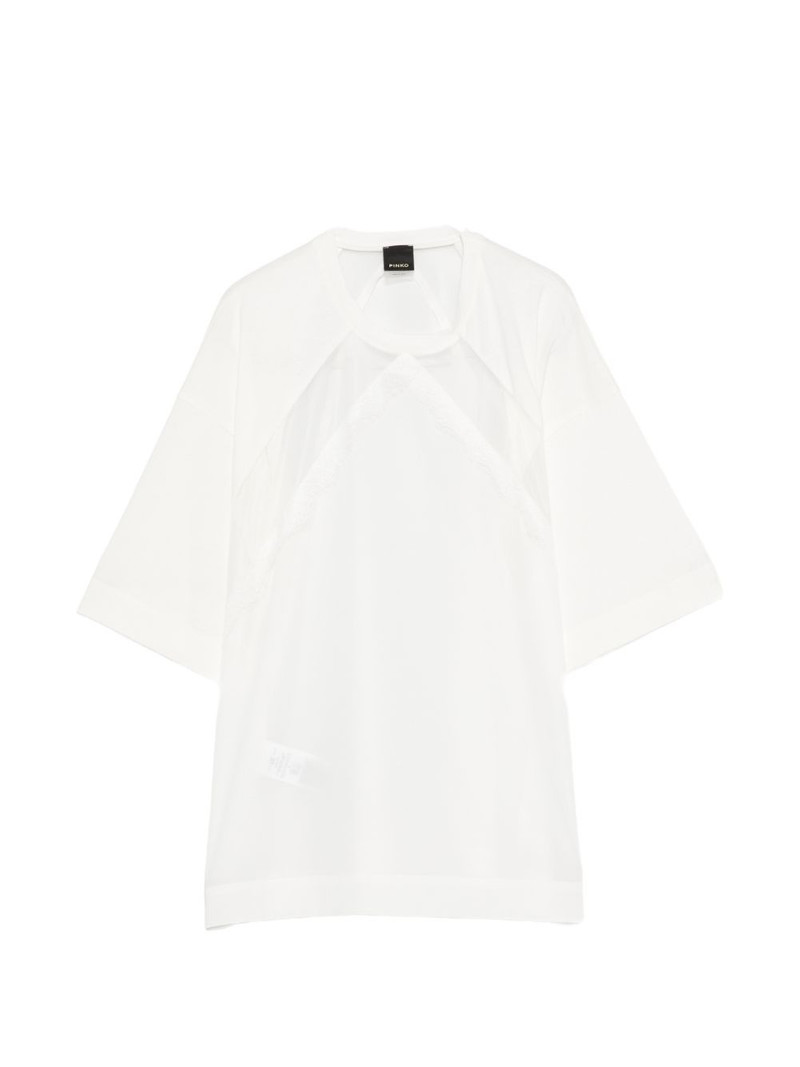 lace panel T-shirt 1