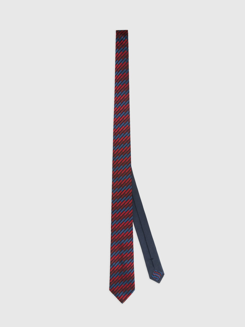 Silk tie with oblique stripes 1