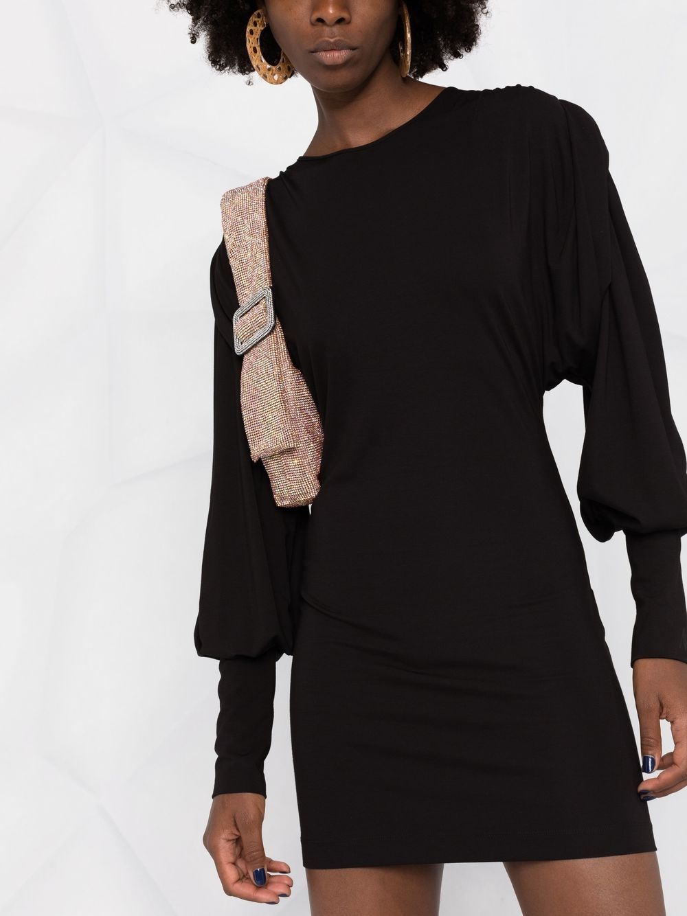 gathered-sleeve detail dress - 5